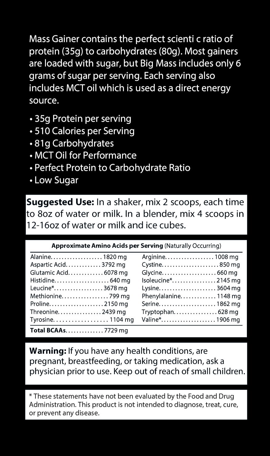 Mass Gainer 6lb. - Vanilla Milkshake